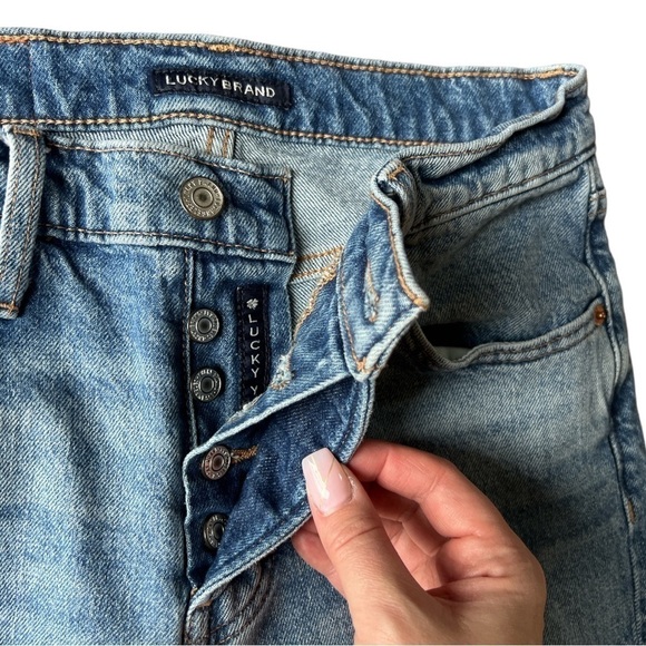 Lucky Brand 90s Loose High Rise Straight Button Fly Retro Jeans, Size 0 / 25 - Picture 4 of 13